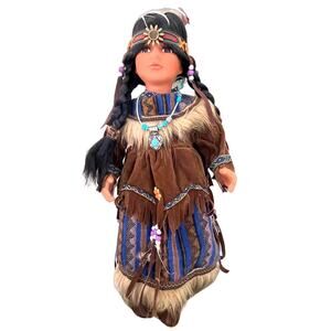 Cathay Collection Vintage 1990s Native American Doll No 244 Out of 2000 Retired